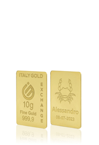 Lingotto Oro 24Kt da 10 gr. segno zodiacale Cancro  - Idea Regalo Segni Zodiacali - IGE Gold